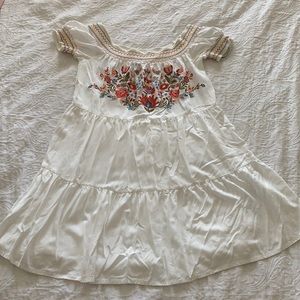 Forever 21 White Minidress with embroidered detailing